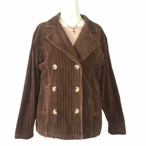 Vintage 90s brown corduroy double breasted jacket